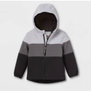 Cat & Jack Boys Soft Shell color block Jack w/ Hood. 4T
